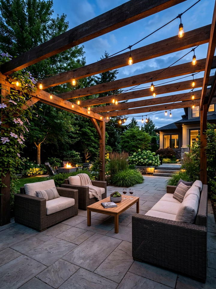 Backyard String Lighting - 25 backyard decorating ideas on a budget