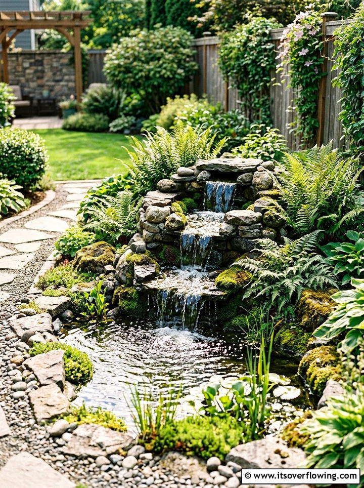 Backyard Water Feature - 25 garden ideas for hot climate