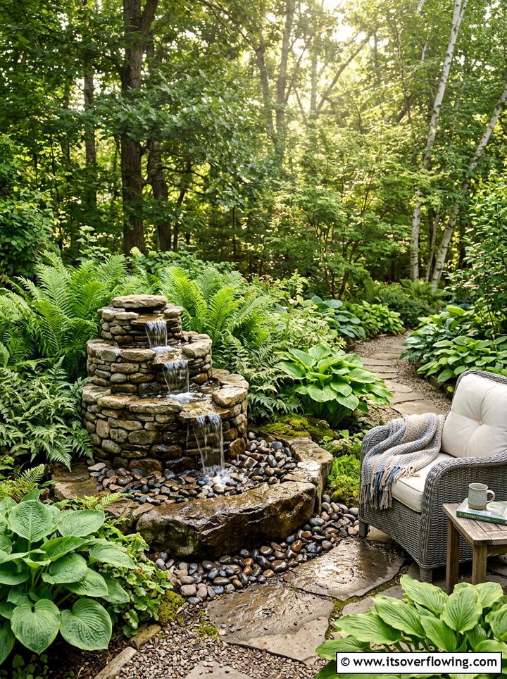 Backyard Water Fountain - 25 garden ideas for peace and relaxation
