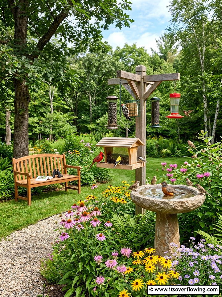 Backyard Wildlife Watching Station - 25 backyard decorating ideas with family friendly setup