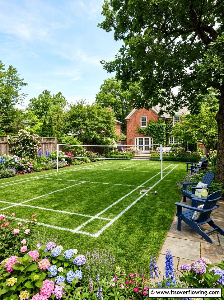 Backyard badminton court - 25 backyard ideas with sports court