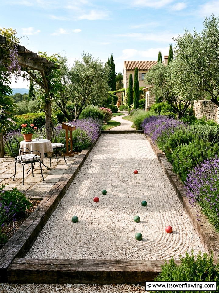 Backyard bocce ball court - 25 backyard ideas with sports court