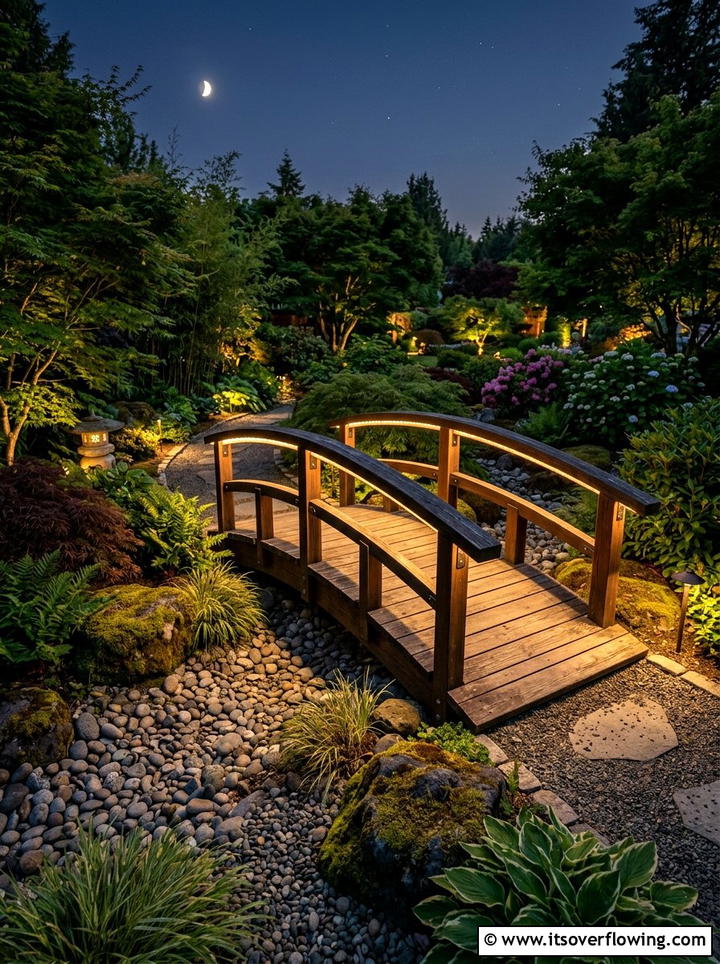 Backyard bridge lighting - 25 backyard decorating ideas with holiday lights