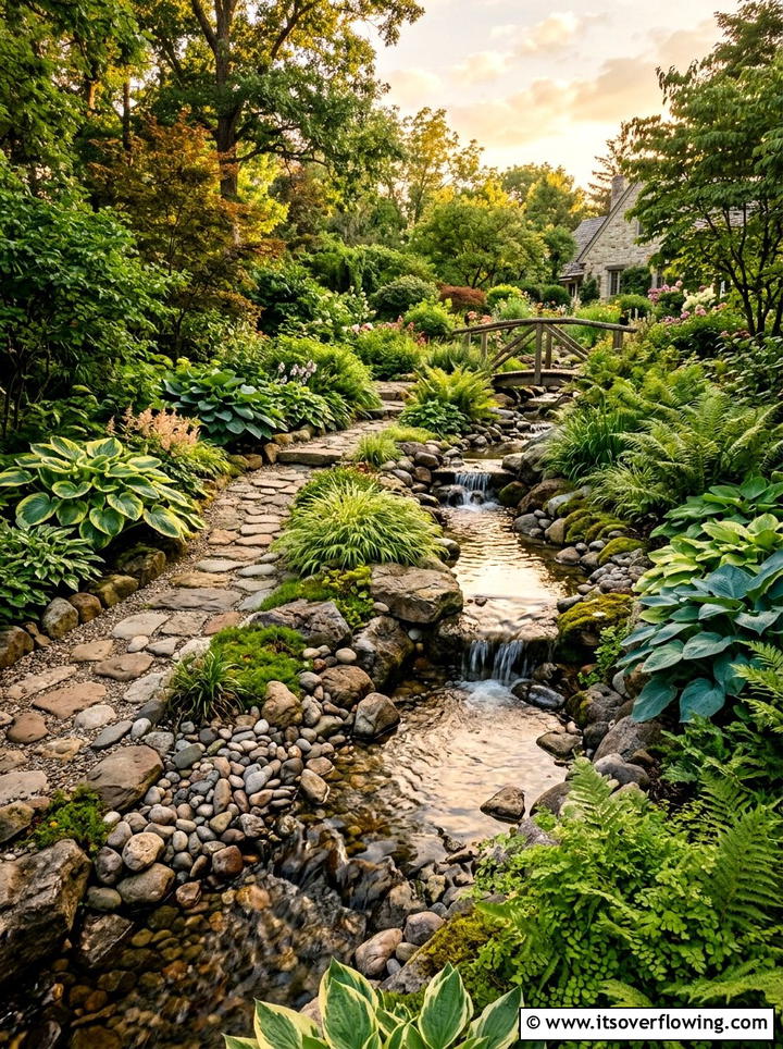 Backyard garden stream - 25 backyard ideas with water feature