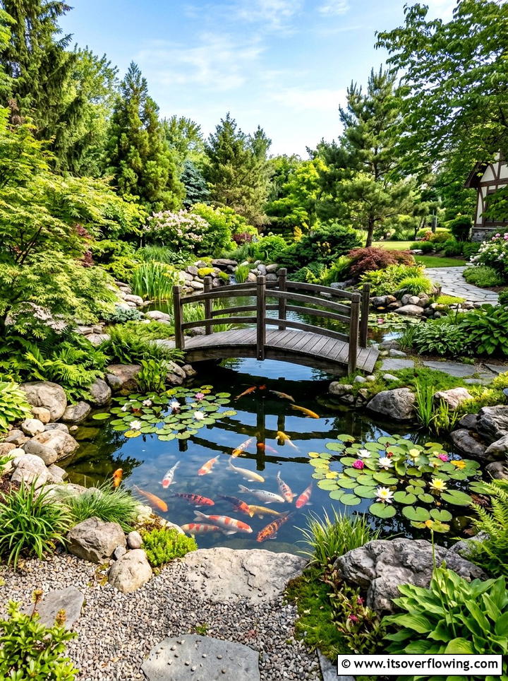 Backyard koi pond - 25 backyard ideas with tropical retreat