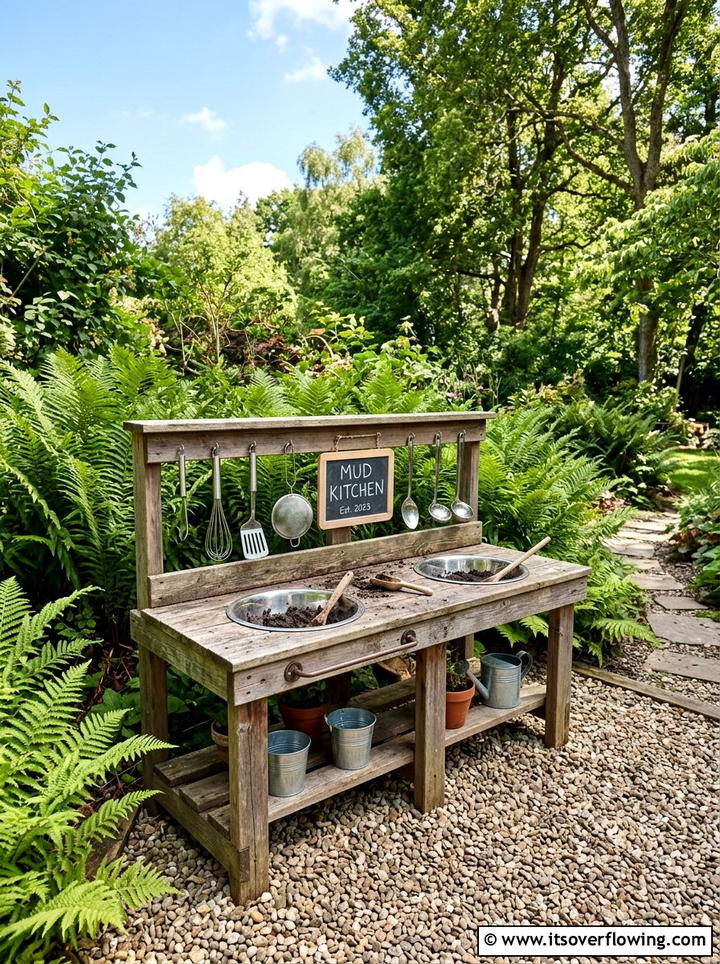 Backyard mud kitchen - 25 creative garden ideas with kids garden zone
