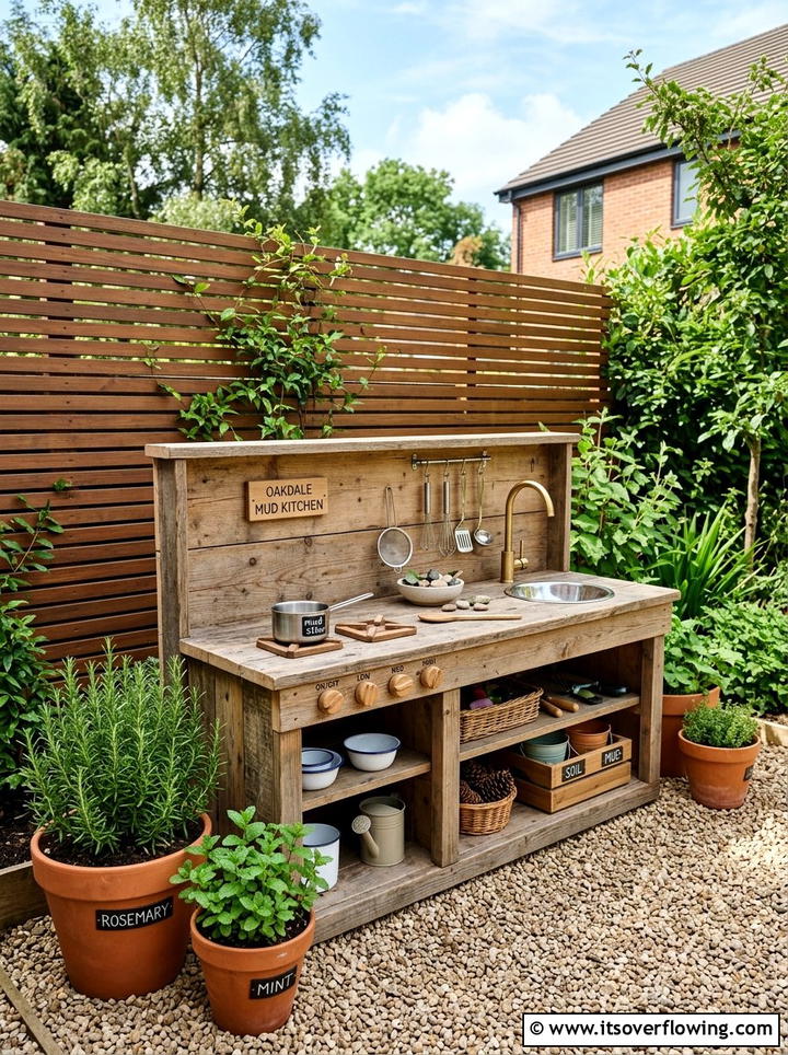 Backyard mud kitchen - 25 backyard ideas for kids