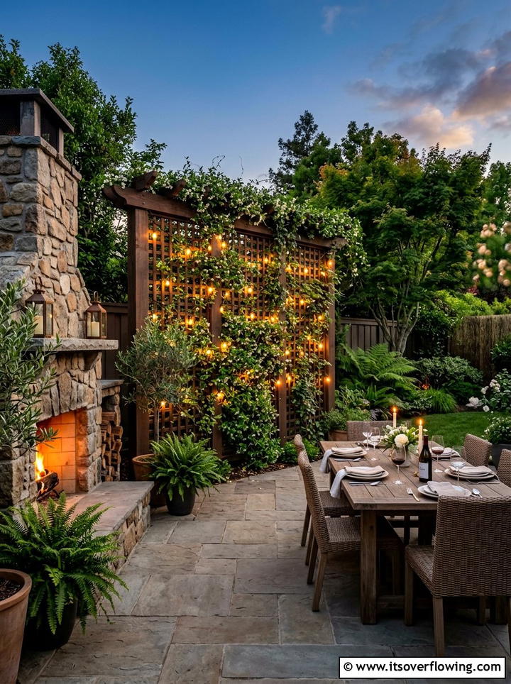 Backyard patio trellis wall - 25 backyard ideas with trellis fence