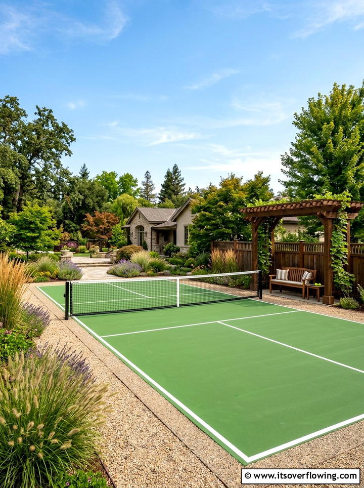 Backyard pickleball court - 25 backyard ideas with sports court