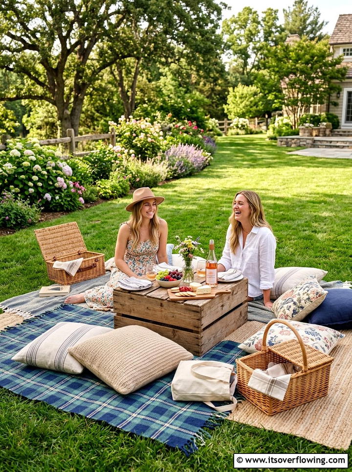 Backyard picnic setup - 25 backyard ideas for fall gatherings