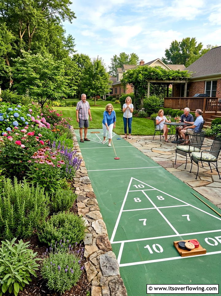 Backyard shuffleboard court - 25 backyard ideas with sports court