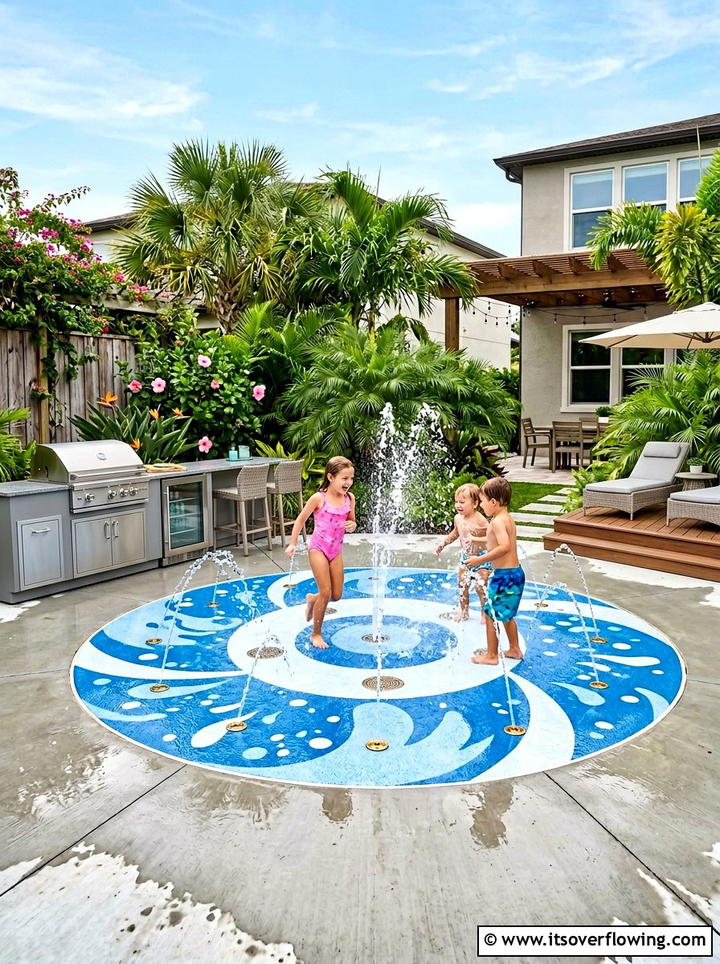 Backyard splash pad - 25 backyard ideas for kids