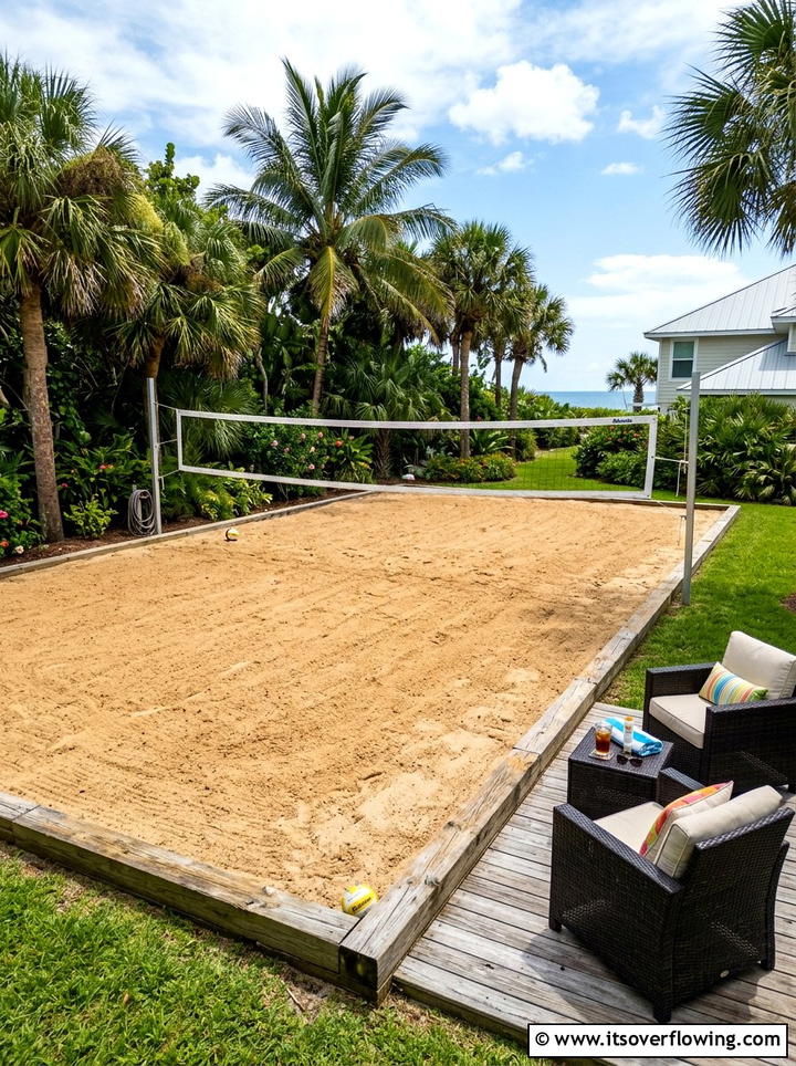 Backyard volleyball court - 25 backyard ideas with sports court