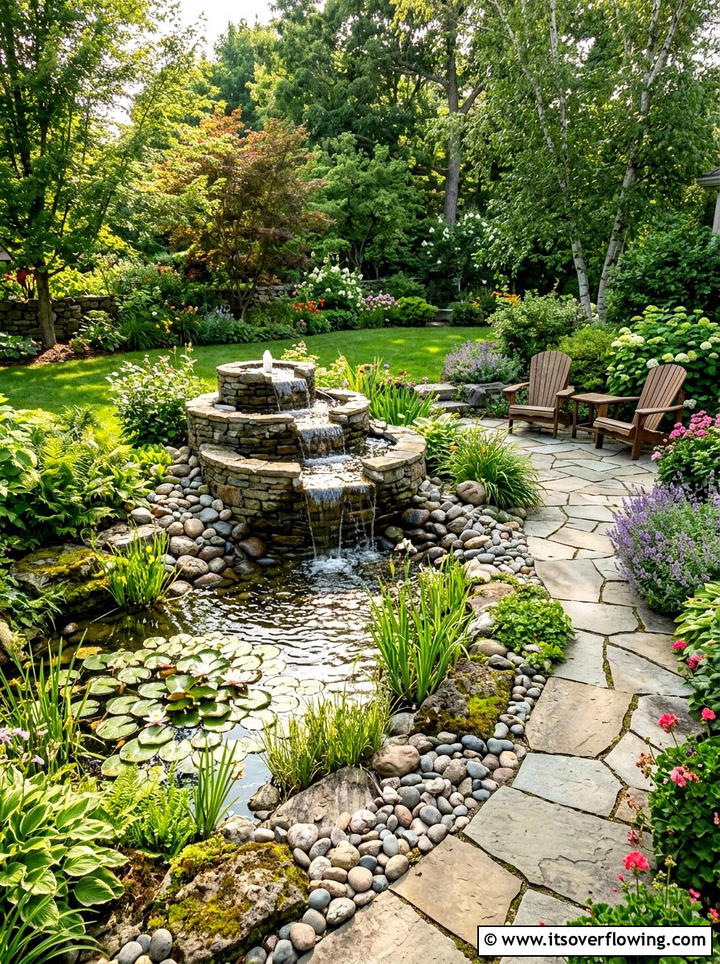 Backyard water feature - 25 garden ideas for backyards