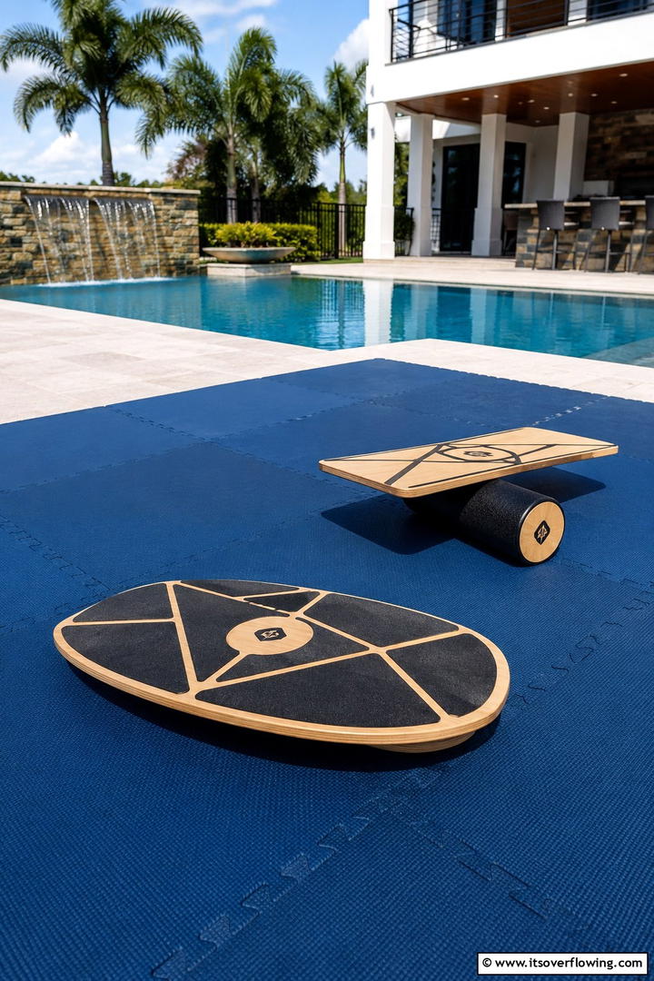 Balance and Stability Board Area - 30 Outdoor Gym Ideas to Create a Fresh Air Fitness Zone