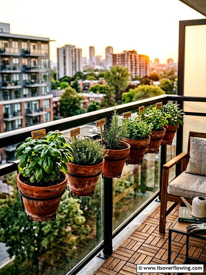 Balcony Herb Garden - 25 small garden ideas with edible garden
