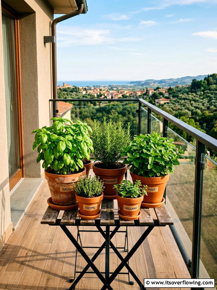 Balcony Herb Garden - 25 small garden ideas for apartments