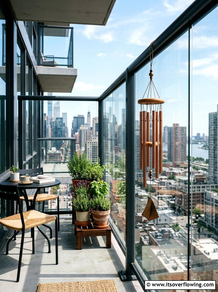 Balcony Railing Wind Chime - 25 backyard decorating ideas with wind chimes