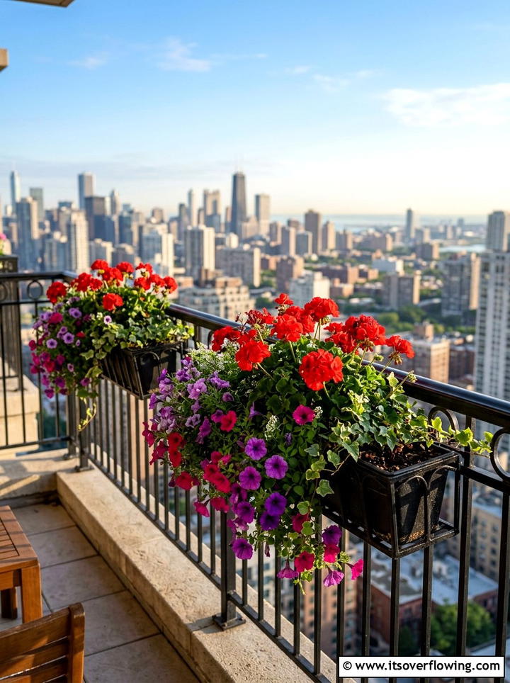 Balcony railing boxes - 25 garden decor ideas for apartments