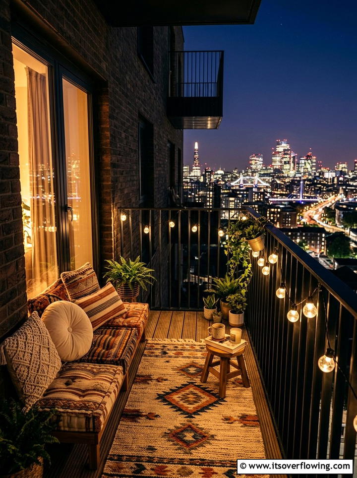 Balcony string lights - 25 garden ideas with string lights