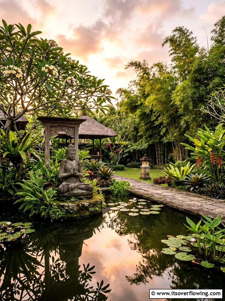 Bali style garden - 25 garden design ideas with tropical foliage