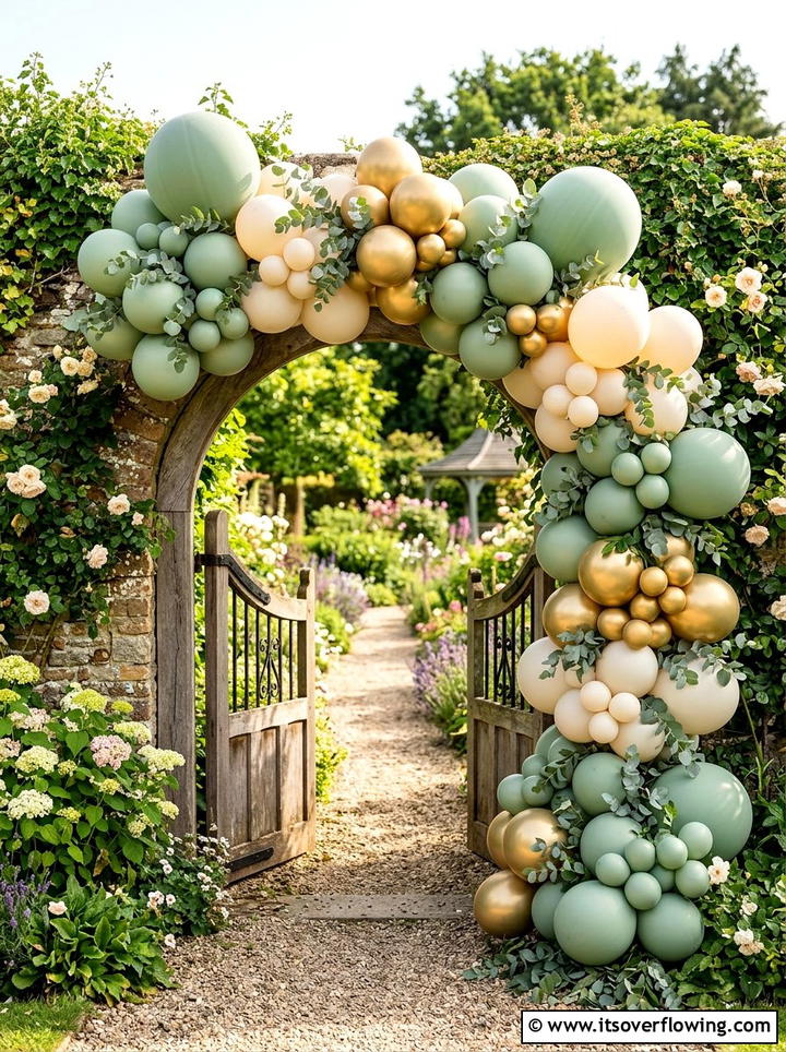 Balloon Arch Entrance - 25 garden decor ideas for birthdays
