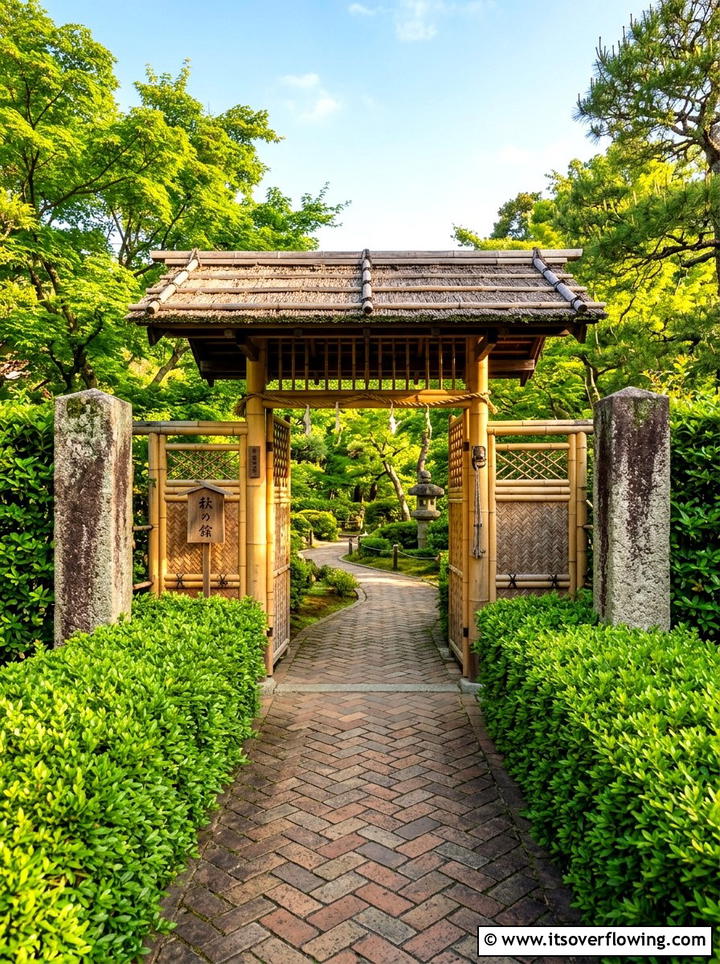 Bamboo Entrance Gate - 25 garden decor ideas with bamboo accents