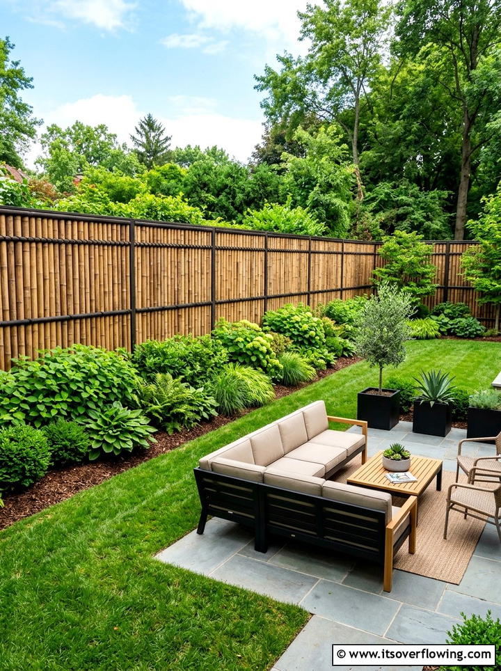 Bamboo Fence Panel - 25 garden decor ideas with bamboo accents