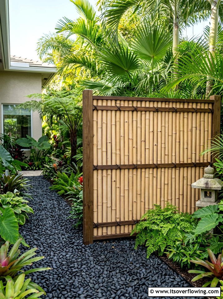 Bamboo Fence Panel - 25 garden decor ideas for side yards