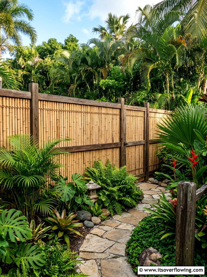 Bamboo Fence Roll - 25 garden design ideas with privacy screens