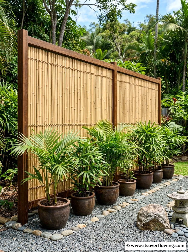 Bamboo Fence Screen - 25 garden ideas with low cost materials
