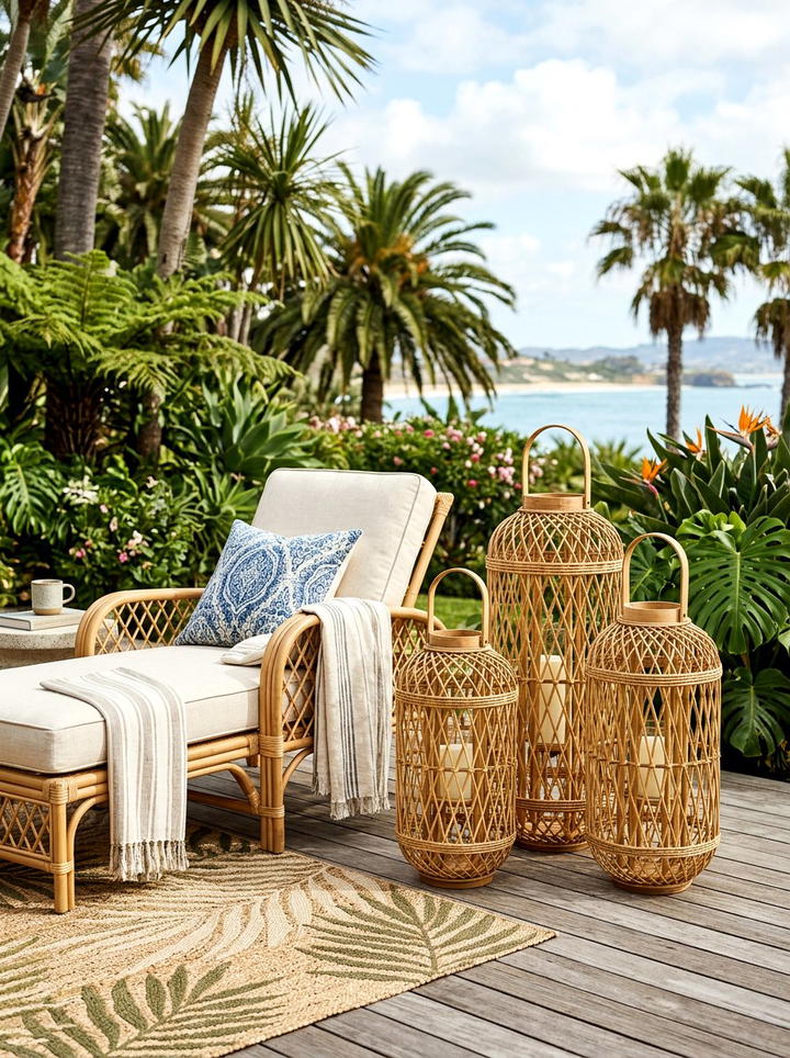 Bamboo Floor Lantern - 25 backyard decorating ideas with candle holders