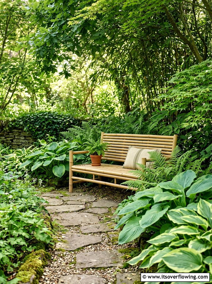 Bamboo Garden Bench - 25 garden ideas with bamboo projects