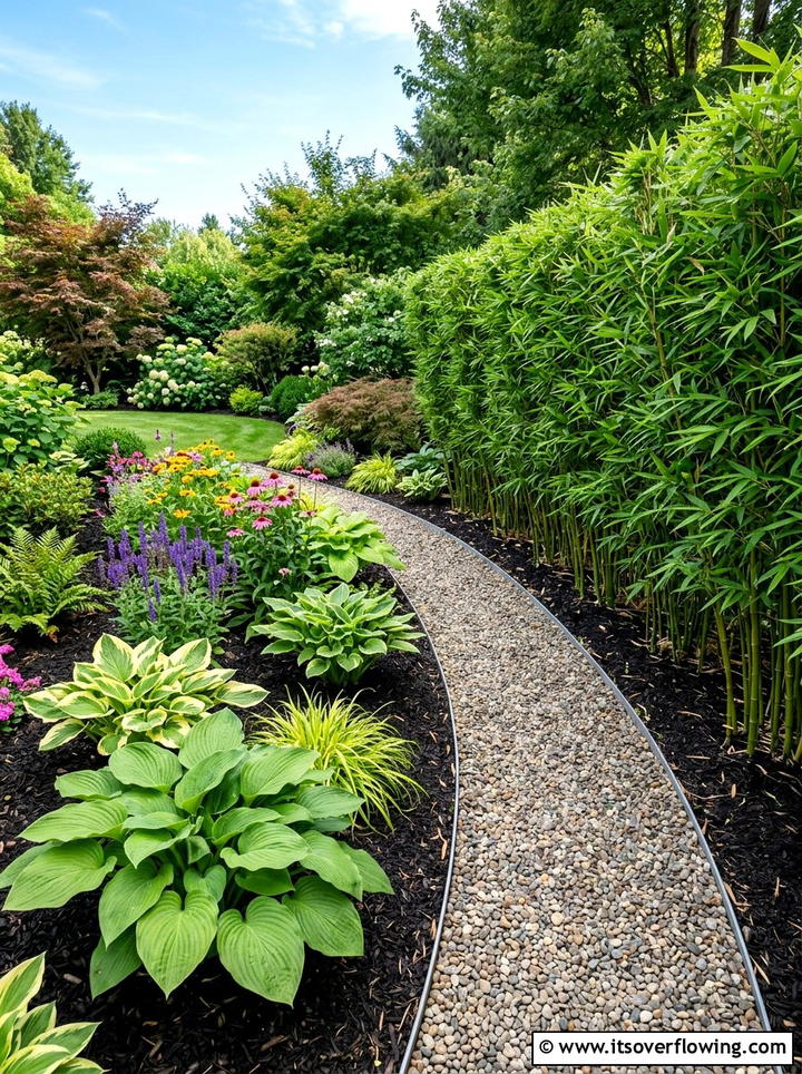 Bamboo Garden Border - 25 garden decor ideas with bamboo accents