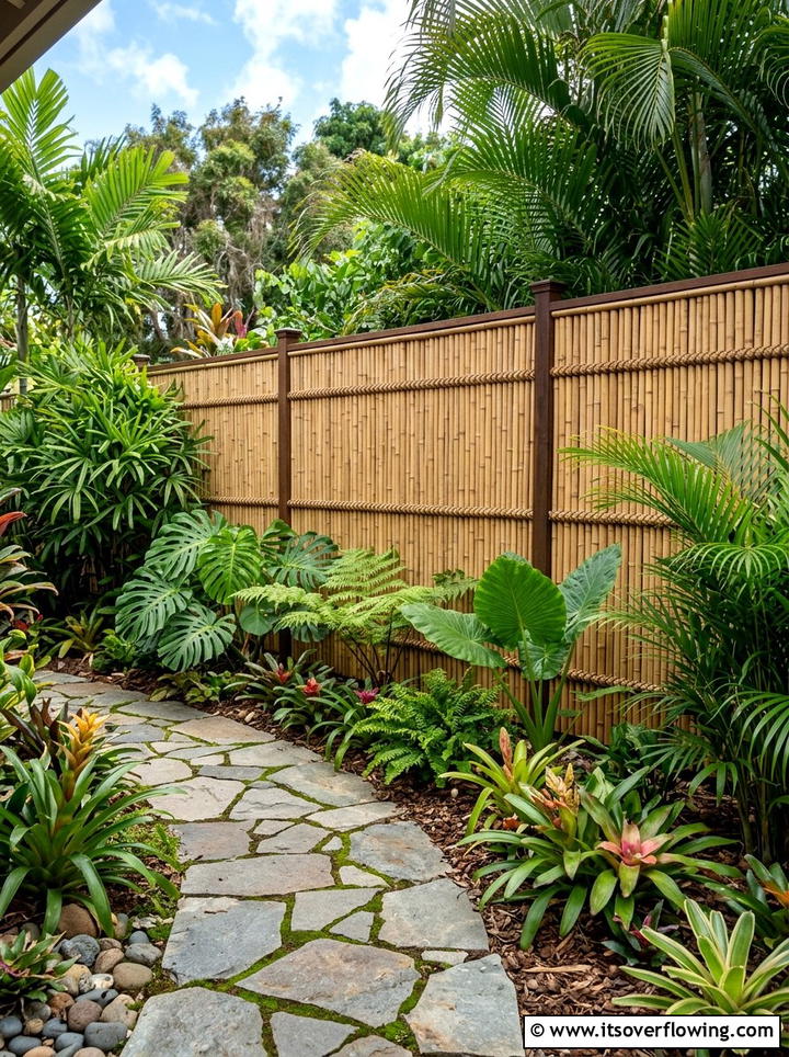 Bamboo Garden Fence - 25 garden decor ideas with boho accents