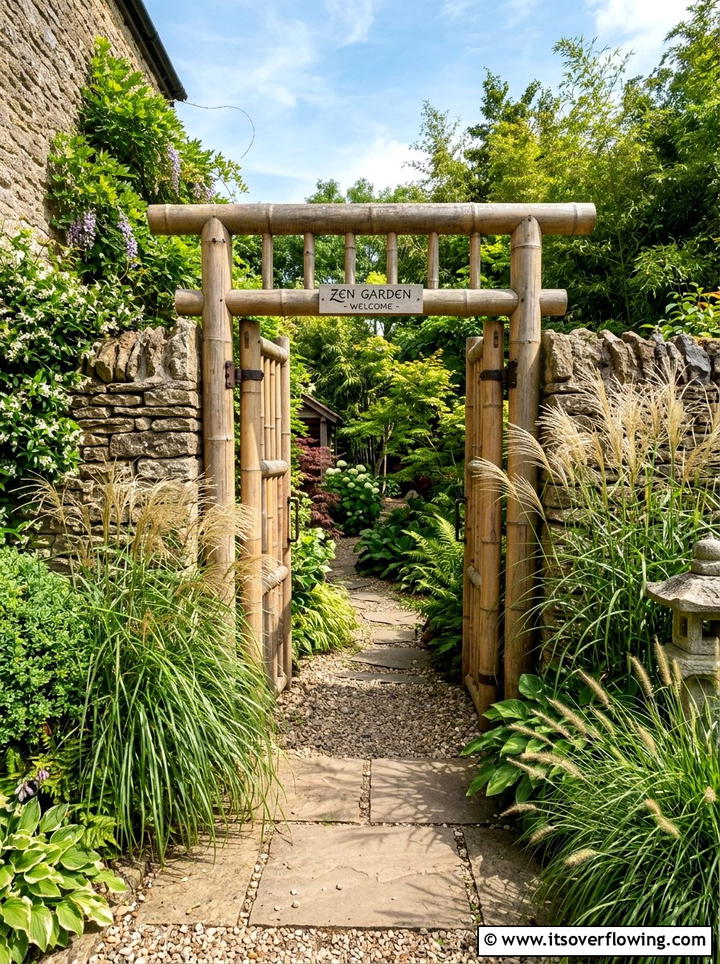 Bamboo Garden Gate - 25 garden ideas with bamboo projects
