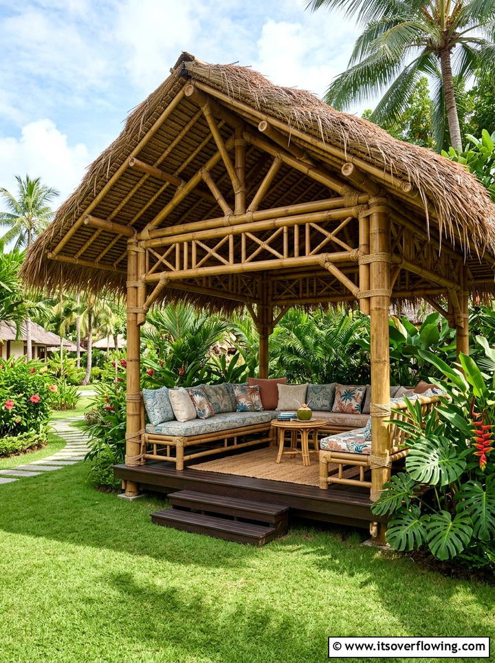 Bamboo Garden Gazebo - 25 garden decor ideas with bamboo accents