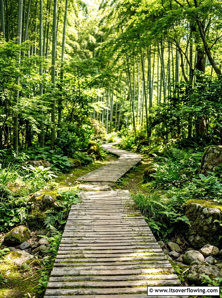 Bamboo Garden Walkway - 25 garden decor ideas with bamboo accents