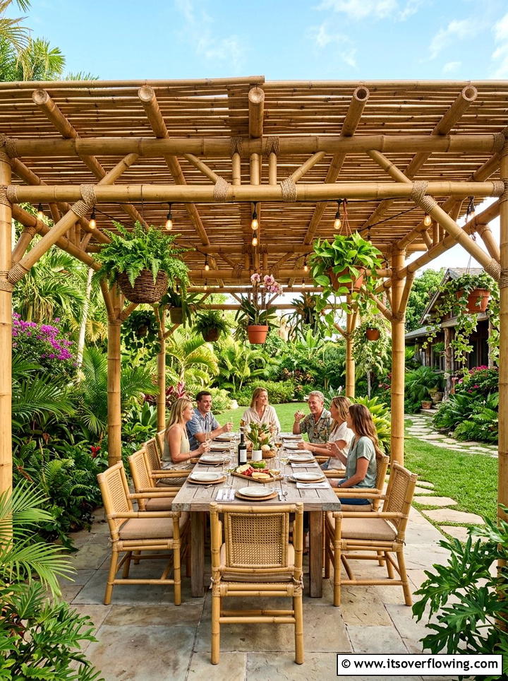 Bamboo Pergola - 25 garden ideas with bamboo projects