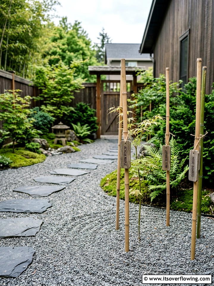 Bamboo Plant Stakes - 25 recycled garden ideas with garden markers