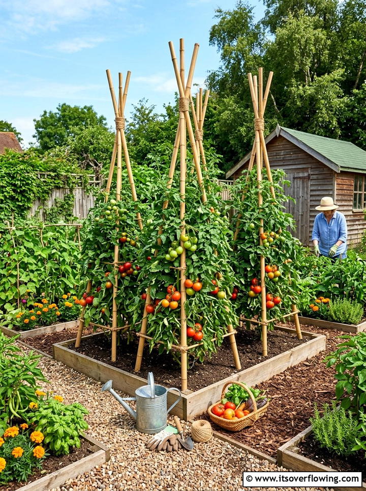 Bamboo Plant Support - 25 garden ideas with bamboo projects