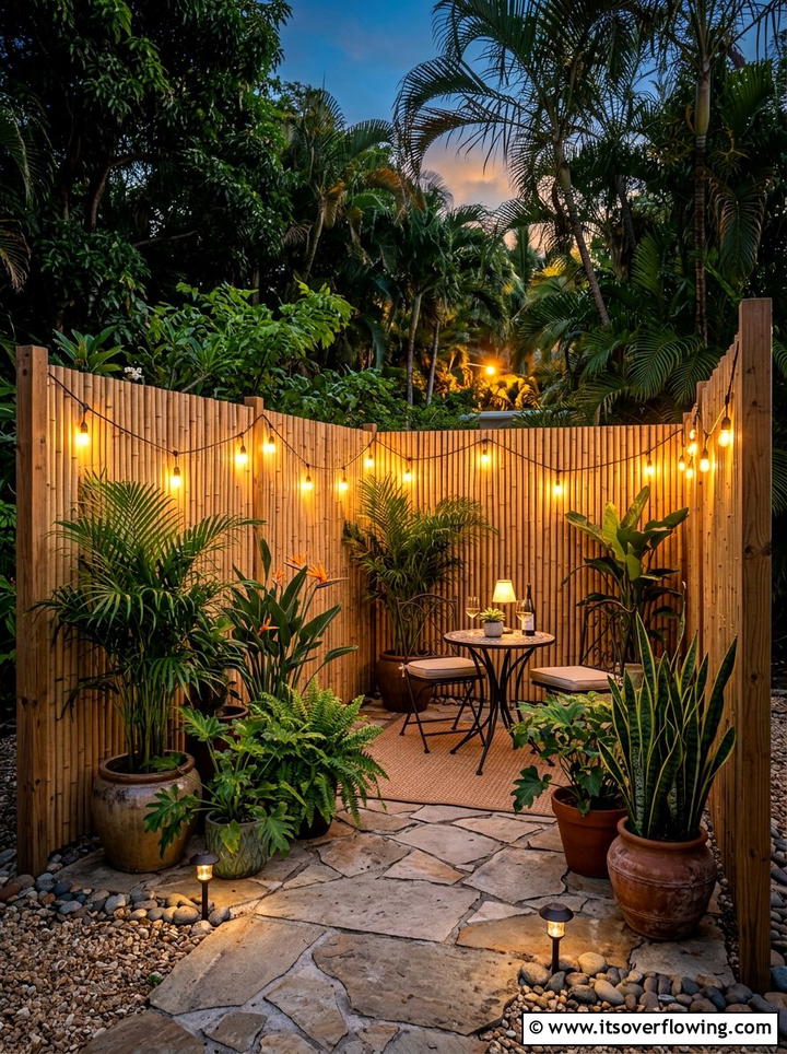 Bamboo Privacy Fence - 25 garden decor ideas for cozy evenings