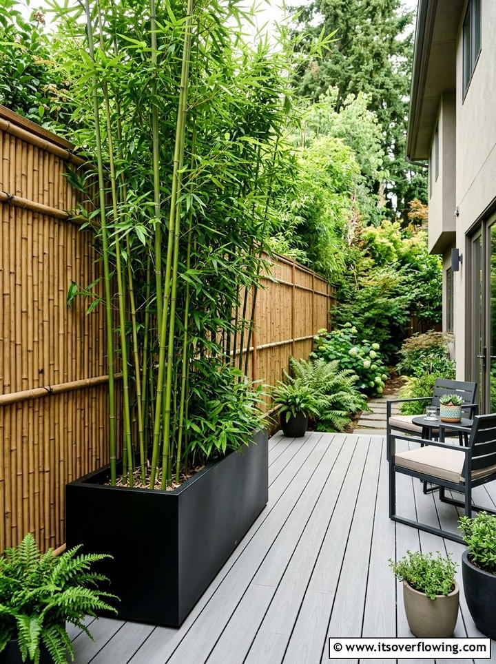 Bamboo Privacy Fence - 25 garden design ideas for contemporary courtyards