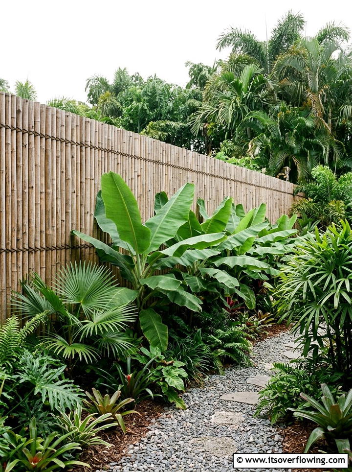 Bamboo Privacy Fence - 25 garden ideas for tropical style