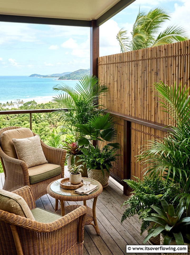 Bamboo Privacy Fence - 25 small garden ideas for balcony