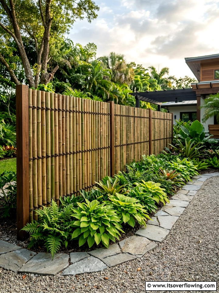 Bamboo Privacy Fence - 25 backyard decorating ideas with zen retreat vibe