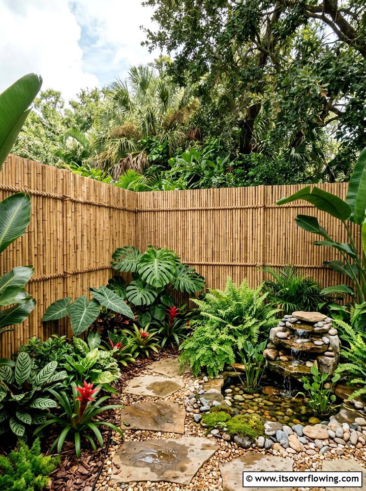 Bamboo Privacy Fence - 25 backyard ideas with boho style
