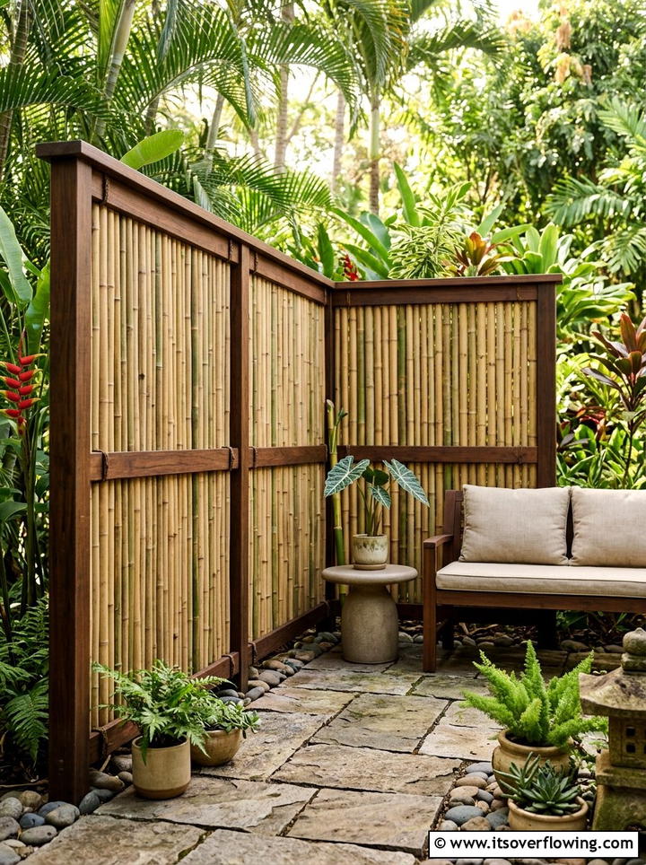 Bamboo Privacy Screen - 25 garden decor ideas diy