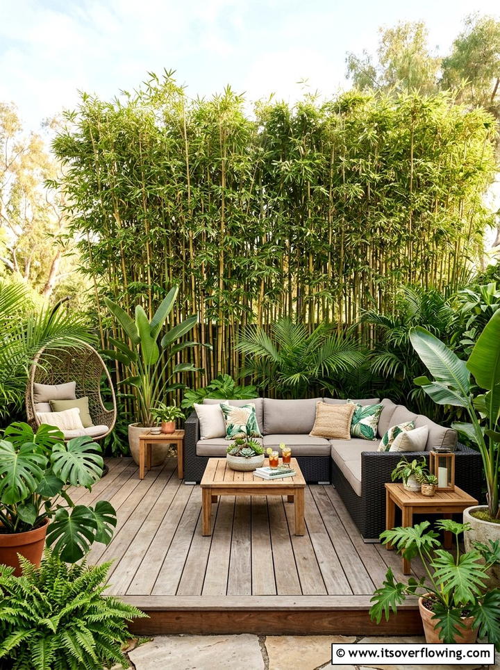 Bamboo Privacy Screen - 25 garden decor ideas on a budget