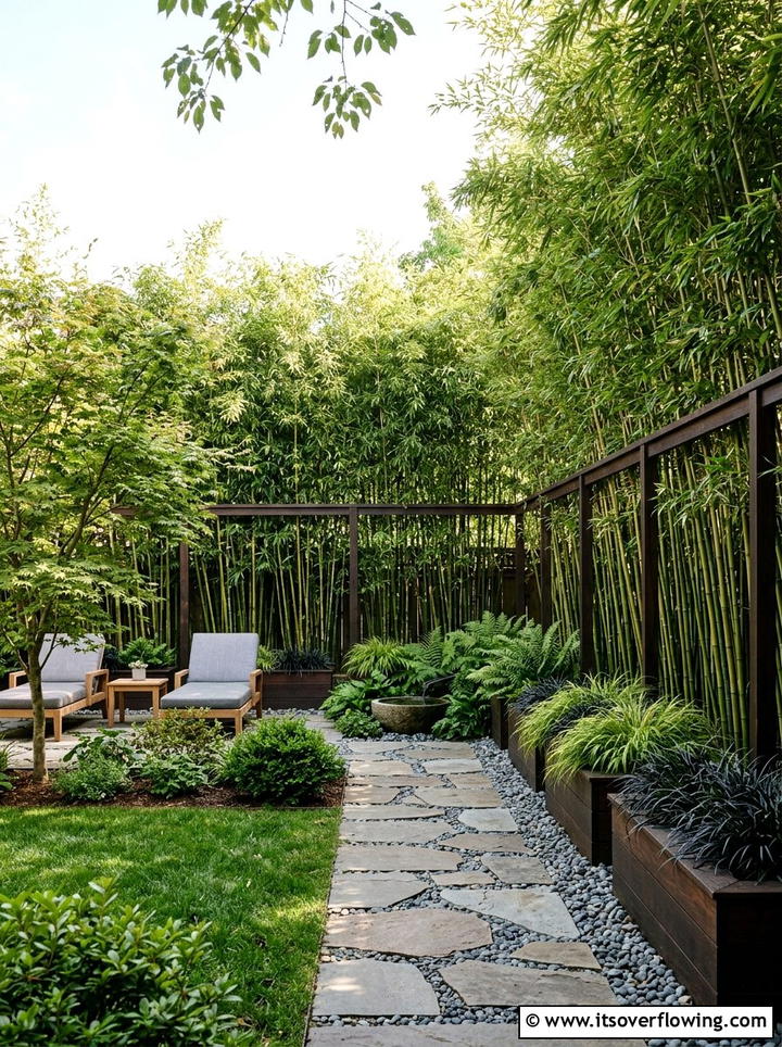 Bamboo Privacy Screen - 25 backyard ideas with zen style